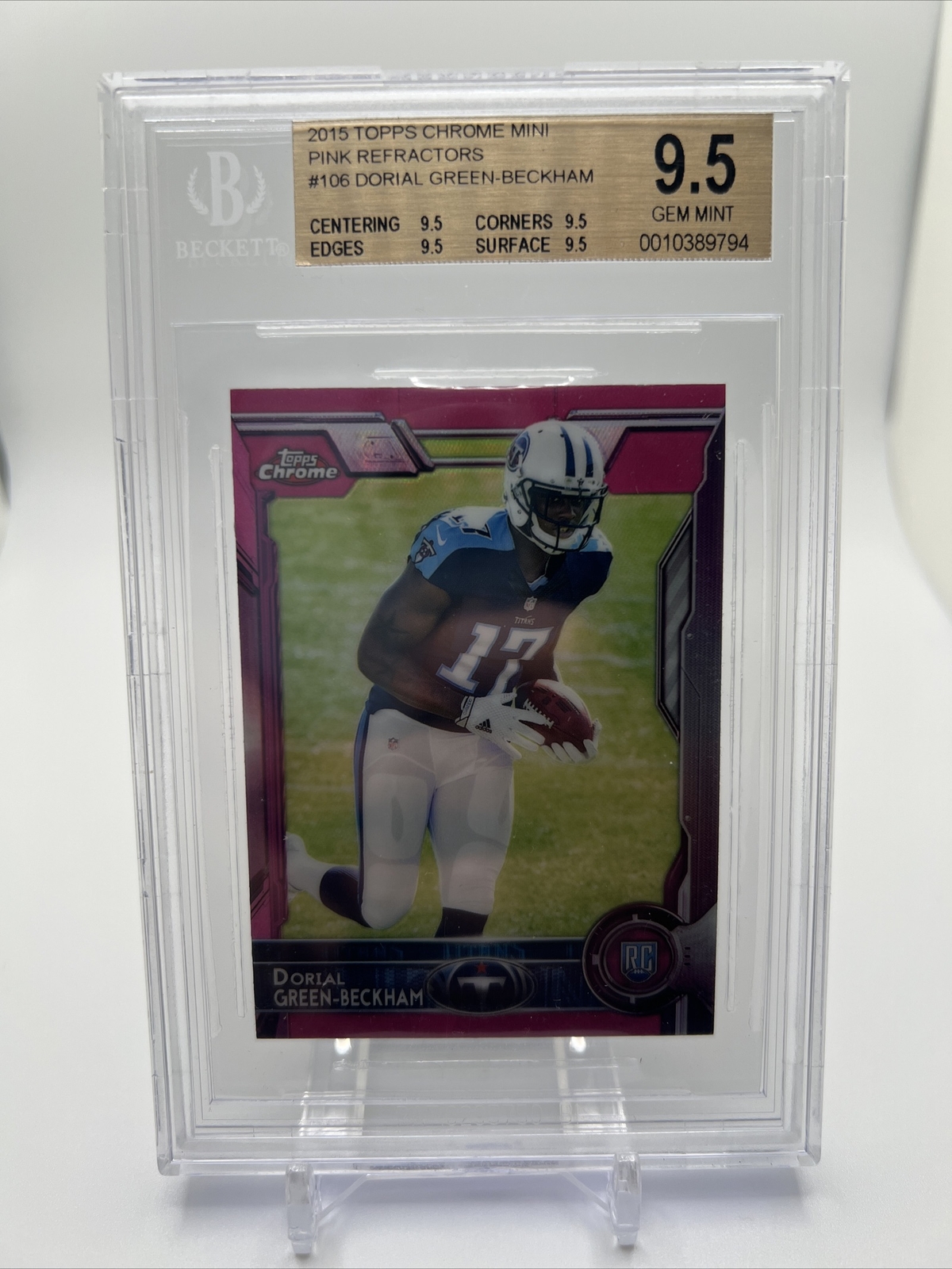 Dorial Green-Beckham Topps Chrome Mini #106 Ball in Left Hand-Pink Refractor