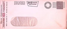 Kelco Dust Filters Envelope Vintage Baltimore Maryland