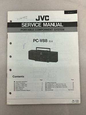 JVC PC-V88 Original Service Manual Free Shipping