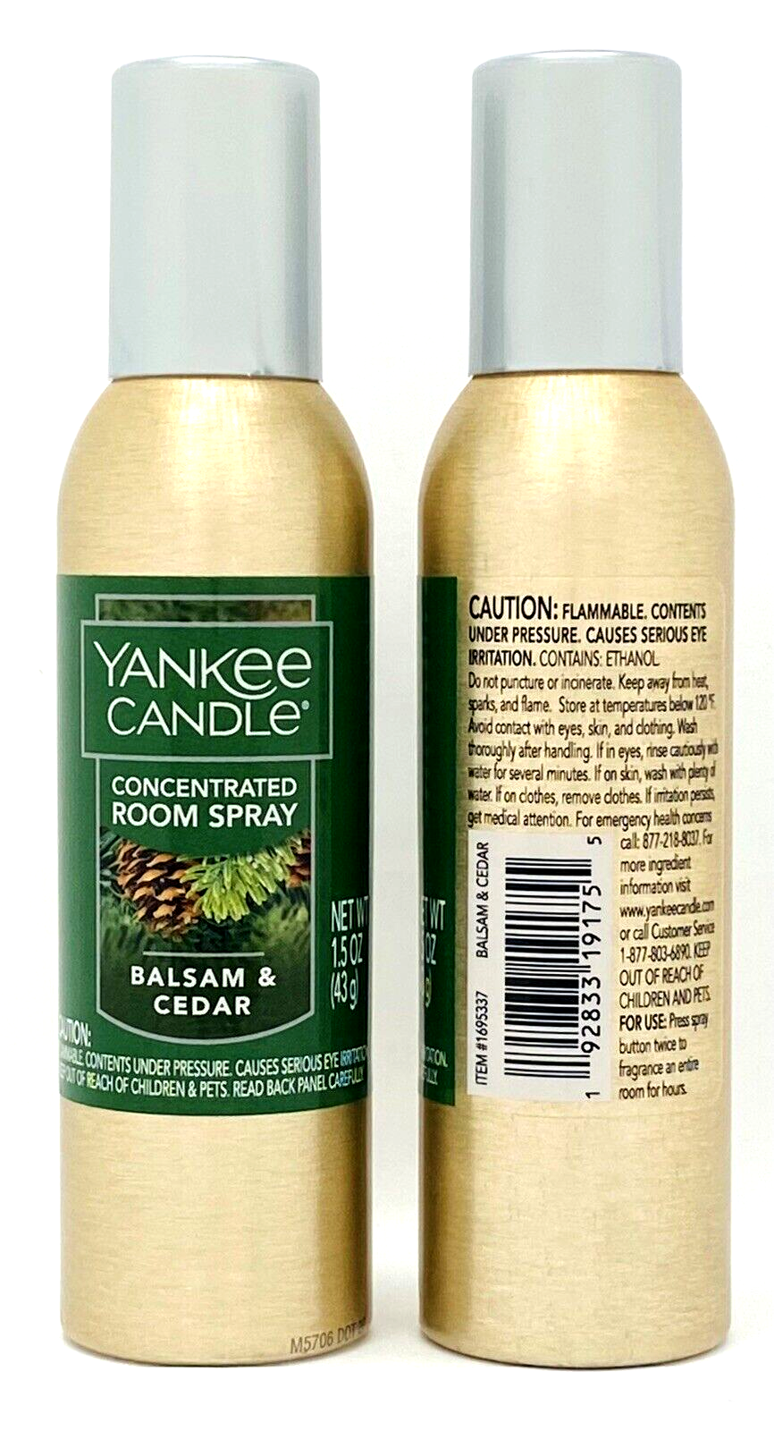 (2) YANKEE CANDLE BALSAM & CEDAR FRAGRANCE ROOM SPRAY 1.5 OZ eBay