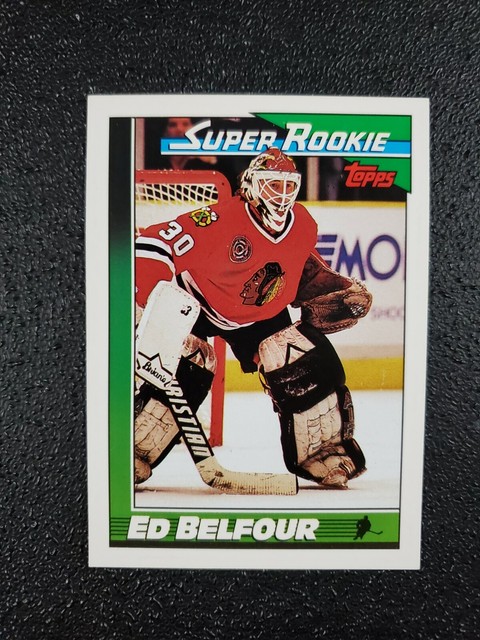  ED BELFOUR 1991 TOPPS SUPER ROOKIE CARD 4 BLACKHAWKS EBay