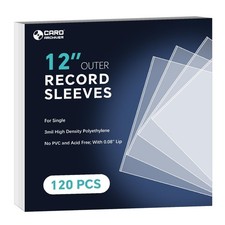 120 PCS 12 Inch 3 Mil Crystal Clear Record Outer Sleeves Archival Dust Proof