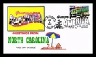 DR JIM STAMPS US COVER GREETINGS FROM NORTH CAROLINA FDC SHEKY CACHET
