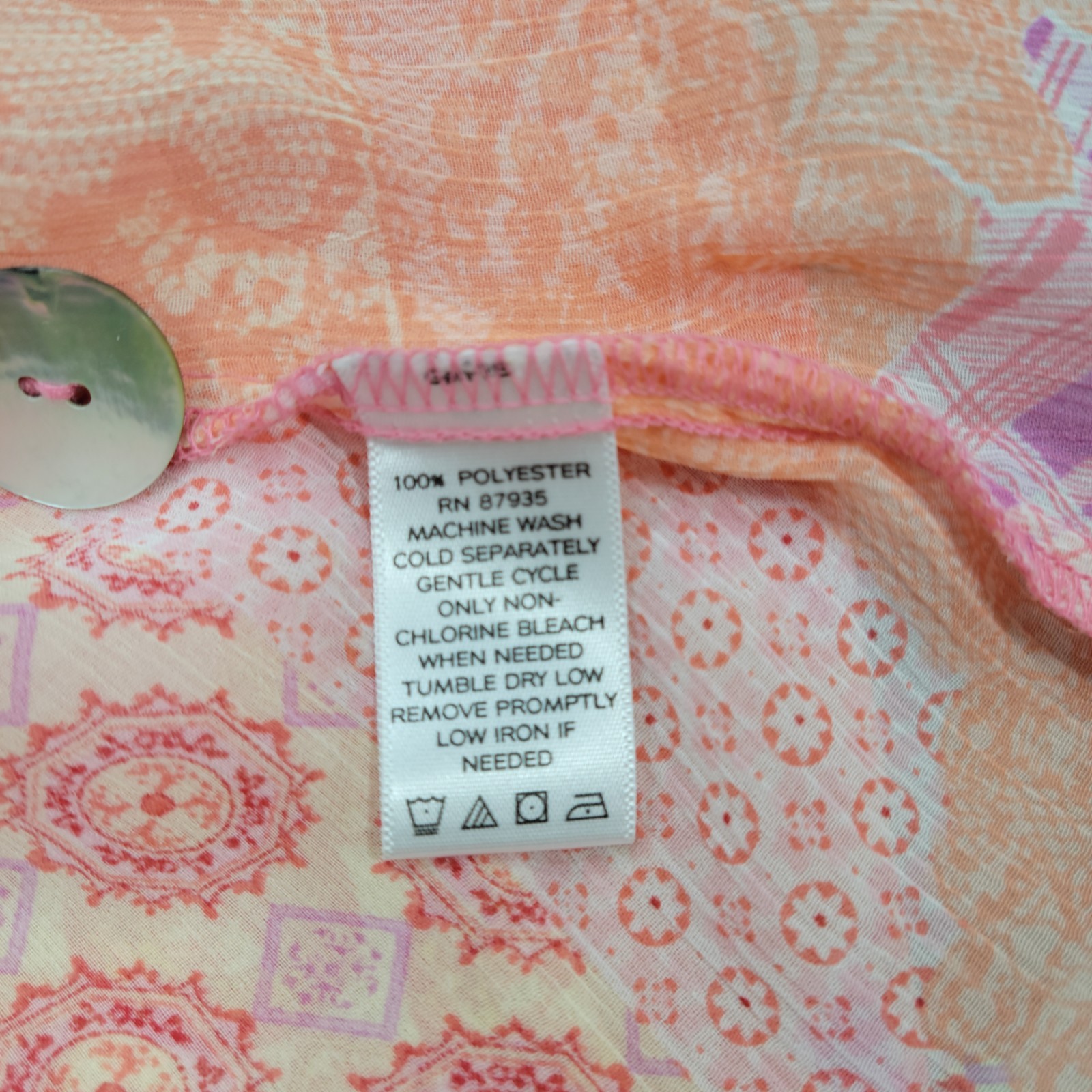 Susan Graver Womens Patchwork Print Button Front … - image 12