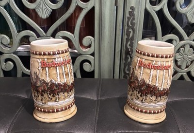 Budweiser Clydesdale Ceramic Beer Steins Set of 2, 6.5'' Tall, Made in Brazil