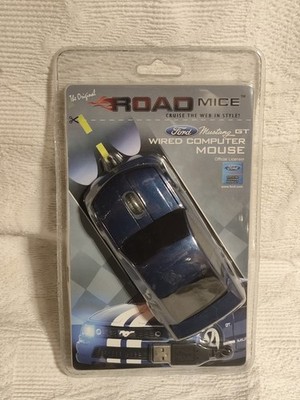 RARE Road Mice Blue FORD MUSTANG GT USB Wired Computer Mouse