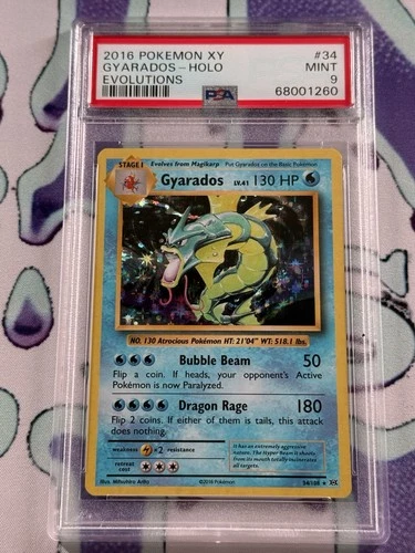 Pokemon 2016 XY Evolutions Gyarados Holo 34/108 PSA 9 Mint