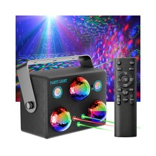 6 in 1 Disco Party Lights with Remote Control, Sound Activated Music Sync, RG...