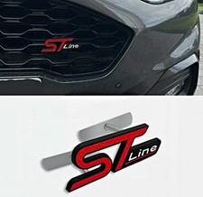 Car Metal ST Line Front Grille Badge For Ford Focus Fiesta Puma Kuga EcoSport