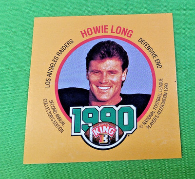 1990 KING B FOOTBALL SQUARE PROOF howie long oakland raiders #9