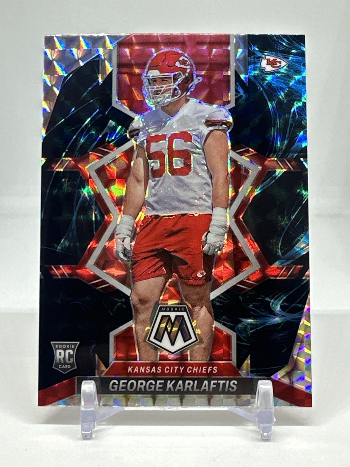 2022 Mosaic George Karlaftis RC Genesis Prizm SSP #377 Kansas City Chiefs