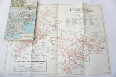 1949 Eastern National Bus Fahrplan Midland Abschnitt Chelmsford Colchester & Karte