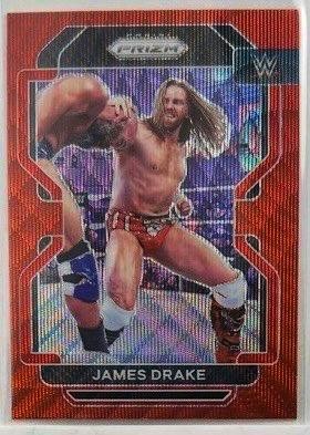 2022 Panini Prizm WWE #105 James Drake Ruby Wave