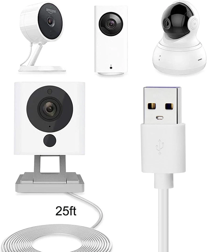 4 Pack 25ft Micro USB Extension Cable for Wyze Cam Blink Mini YI | Free Shipping - Image 2 of 4