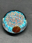Vintage Murano Close Packed Millefiori Paperweight  Light Blue & Red, A Beaut!