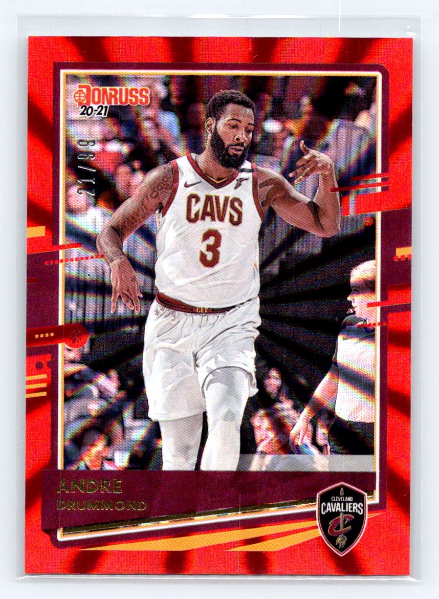 2020-21 Donruss #184 Andre Drummond Holo Red Laser #/99 Cleveland Cavaliers