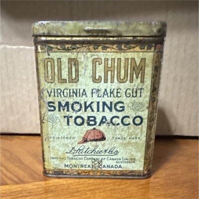Old Chum Virginia Flake Cut Smoking Tobacco Tin 1/2 lb Montreal Canada