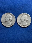 1957 & 1957 D US Washington Silver Quarters (2) - 25C - 90% Silver Coin(s)