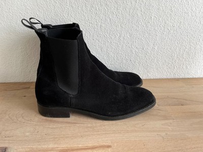 GANT Chelsea Stiefeletten Gr. 41 Schwarz Velours Leder Blockabsatz