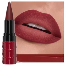 evpct Dark Red Gradient Matte Lipstick Lip Liner Combo Set for Older Women Lo...