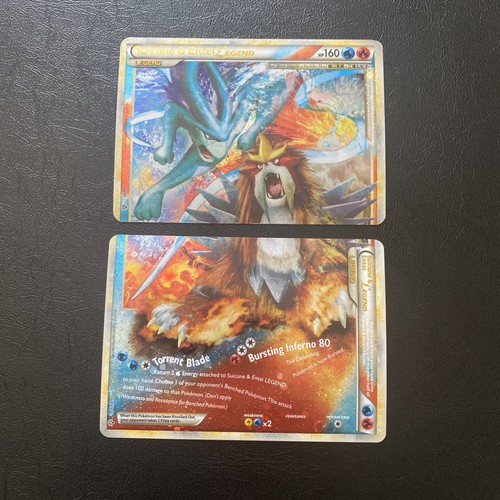 Suicune & Entei Legend 94/95 & 95/95 (Both Halves) MP Pokémon TCG Unleashed