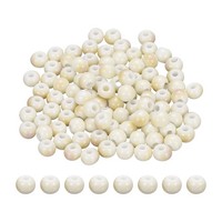 100 Stk. 6Mm Runde Keramikperlen, Beige FüR DIY Schmuck