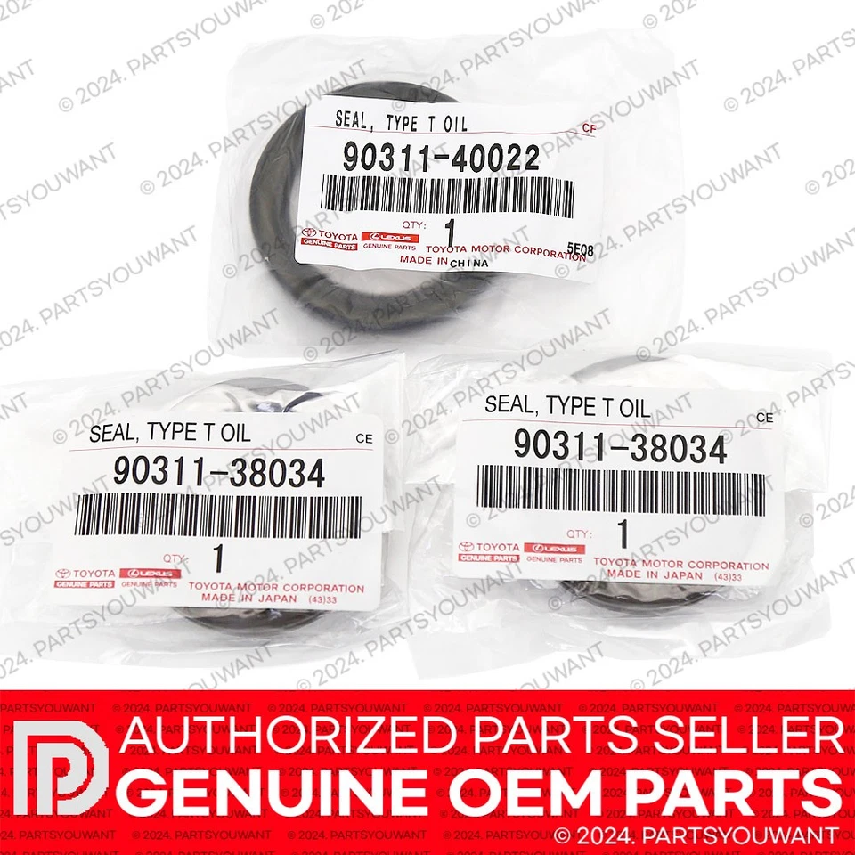 GENUINO Toyota Camry Sienna Avalon ES300 1MZ 3,0 L Manivela + Árbol de levas Juego de sellos de aceite Foto 2 de 4