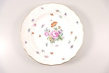 Meissen Teller Neubrandenstein Blumen Insekten &Oslash;24,5cm 1.Wahl ~1890 Speiseteller