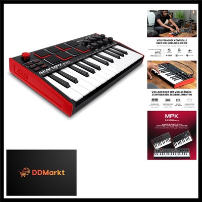 MPK Mini MK3-25-Tasten USB MIDI Keyboard Controller, 8 Hintergrundbeleuchtete...