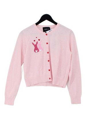 Collectif Damen Strickjacke XL Rosa 100% Baumwolle Cardigan Neu Mit Etikett