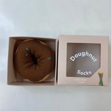 Chocolate Doughnut Shaped Themed Novelty Socks In Fun Doughnut Box