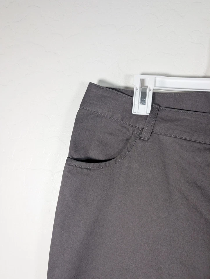 Calça Columbia Capri Feminina 16 Regular Cinza Chino Algodão Elástico Casual Exterior - Imagem 2 de 4