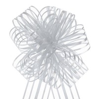 "5Stk 4\" GroßE Pull BöGen Geschenk Verpackung BöGen Band Organza Metallic Silber"