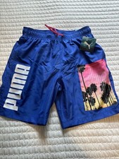 Men's Swim Trunks Puma Photoreal Volley Swim Board Short 8  Size Small