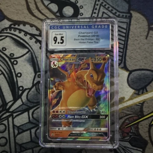 Pokémon Charizard GX Black Star Promo SM211 Full Art Holo Hidden Fates CGC 9.5