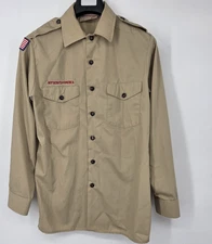 Boy Scouts of America Men Uniform Shirt Cotton Blend Long Sleeve Medium No Patch