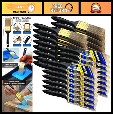 30 PCS Flat Paint Brushes Set - 2'' Multi-Use Bulk Brushes for Walls, Trim & Furn