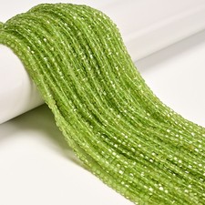 Grade AA Natural Peridot Faceted Cube Beads Size 3mm 15.5'' Strand