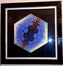 VICTOR VASARELY cm. 70x70 Tano Festa, Franco Angeli,orfeo Tamburi,virgilio Guidi