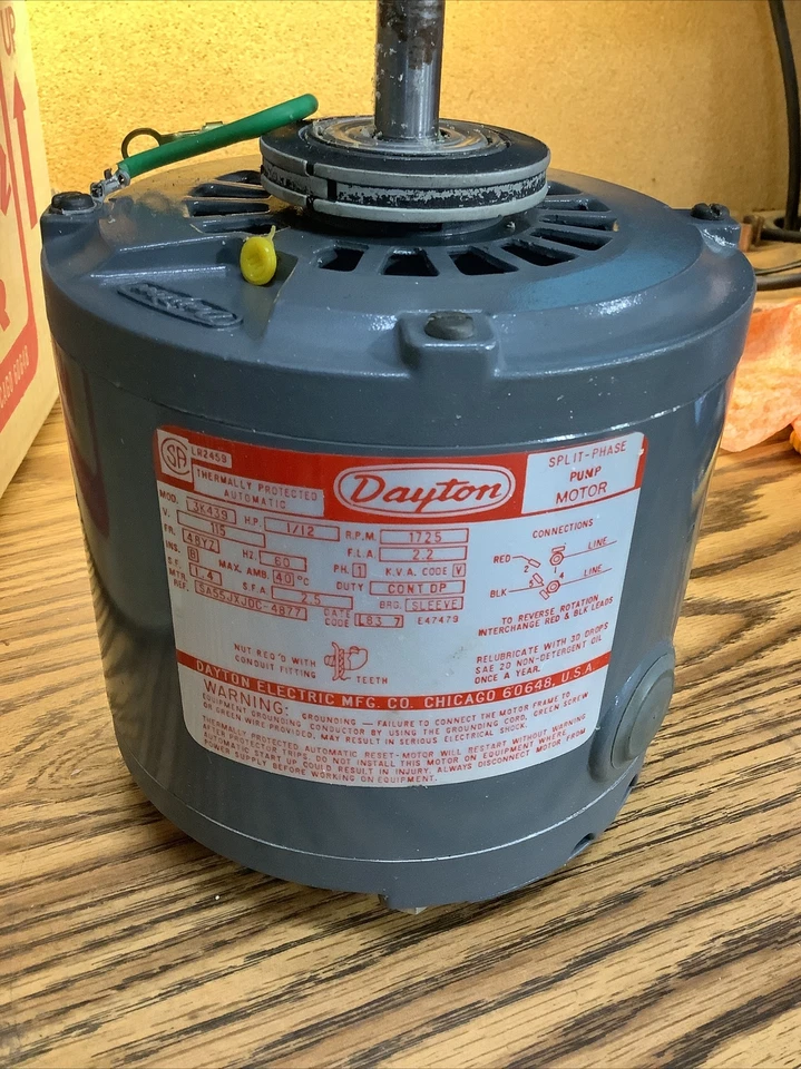Dayton 3K439 1/12 HP 1725 RPM 115v Circulator Pump Motor Used - Image 3 of 4