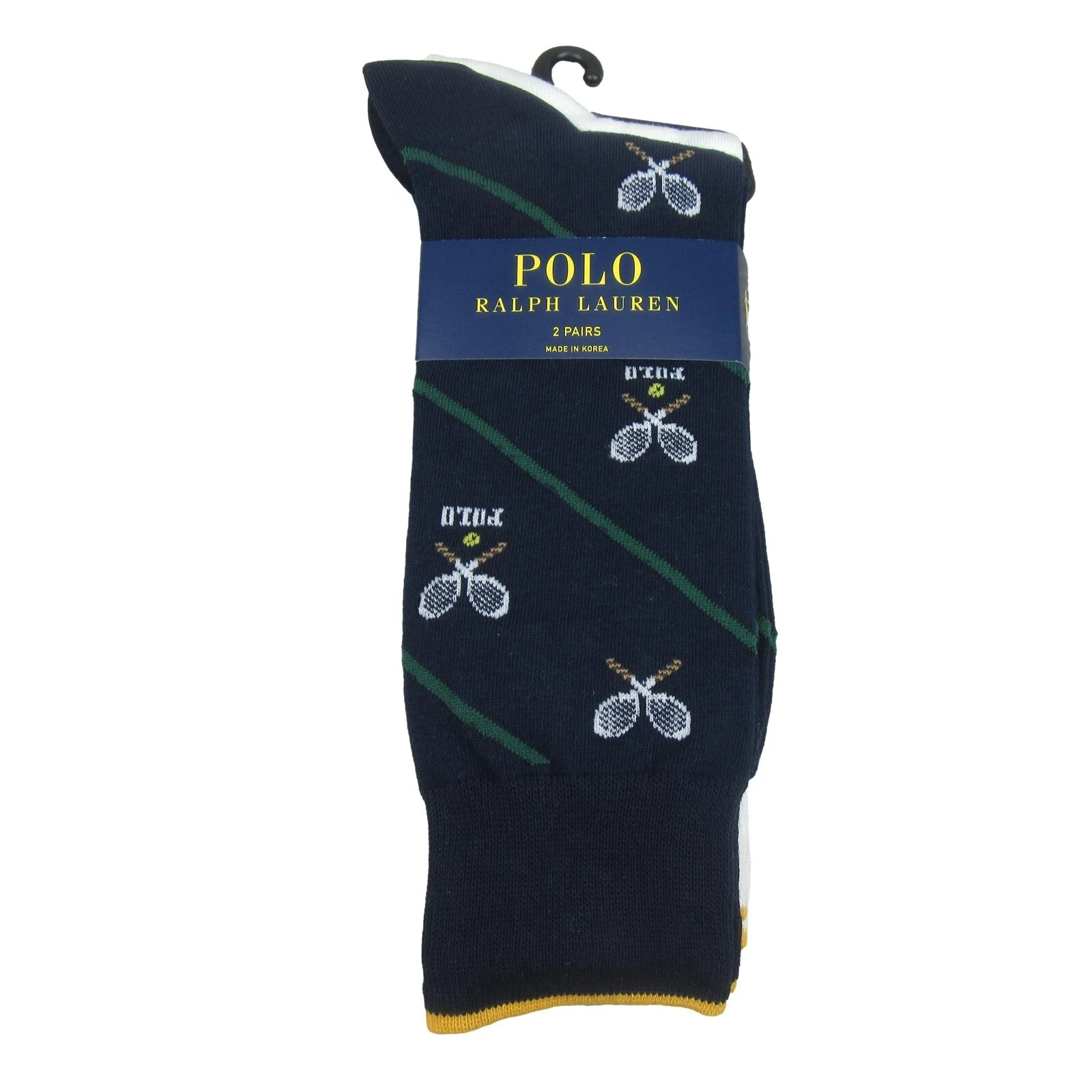 Polo Ralph Lauren Tennis Racquets Slack Socks Men's Size 6-12.5 (2 PAIRS) NEW