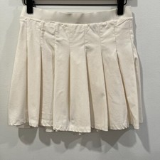 Originality White Pleated Mini Skirt Size M