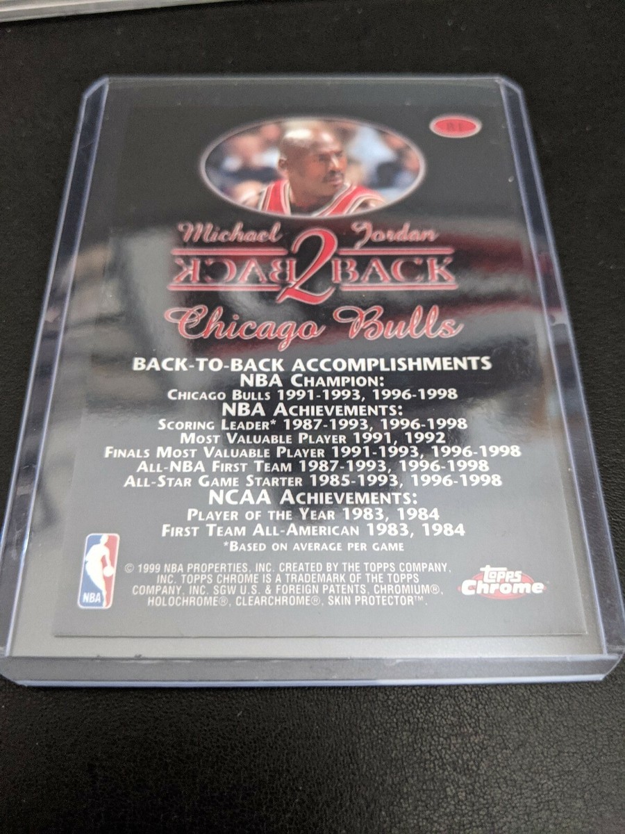 1998-99 Topps Chrome Michael Jordan Back 2 Back #B1 | eBay