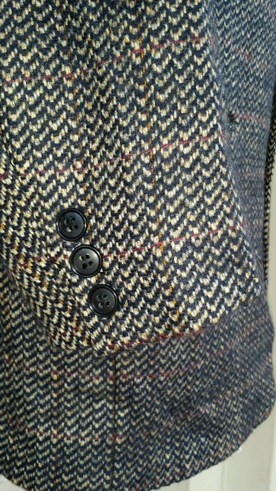 De Colección 38XS ERMENEGILDO ZEGNA Tweed Abrigo Deportivo Chaqueta Blazer Lana 48 Extra Corto Foto 4 de 4