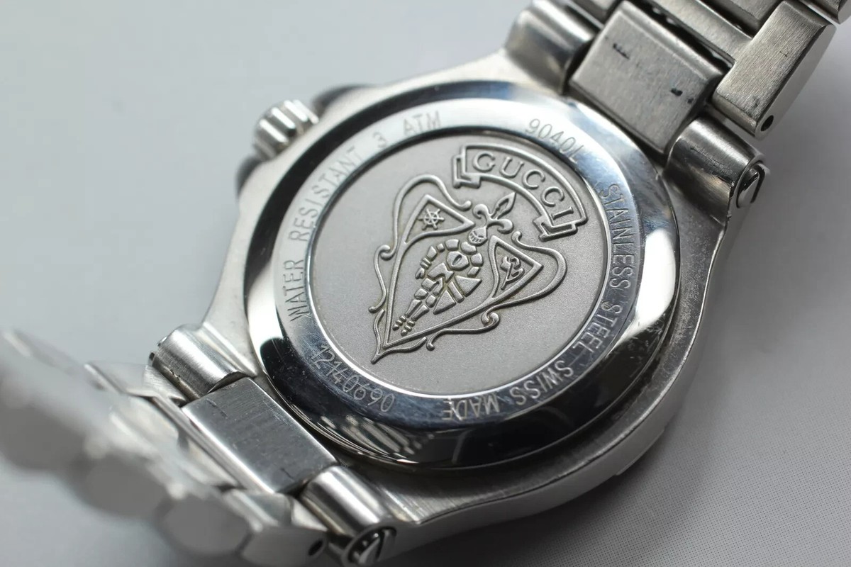 NEAR MINT】GUCCI 9040L Vintage Women's Silver Date Quartz Watch