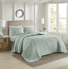 510 Design Oakley 3 Pc Bedspread Set Full/Queen In Seafoam Green