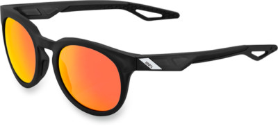 Open Box 100% Adult Campo Sunglasses Matte Black/HiPER Red Mirror