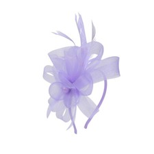 Women Flower Feathers Pearl Fascinator Headband Looped Wedding Royal Ascot Races