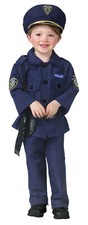 Fun World Policeman Costume Size Childs 3T-4T with Hat, Belt/Holster and Whistle