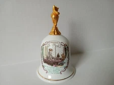 1990 Disney Willitts Galleries Winnie The Pooh Christmas Bell Metal Porcelain